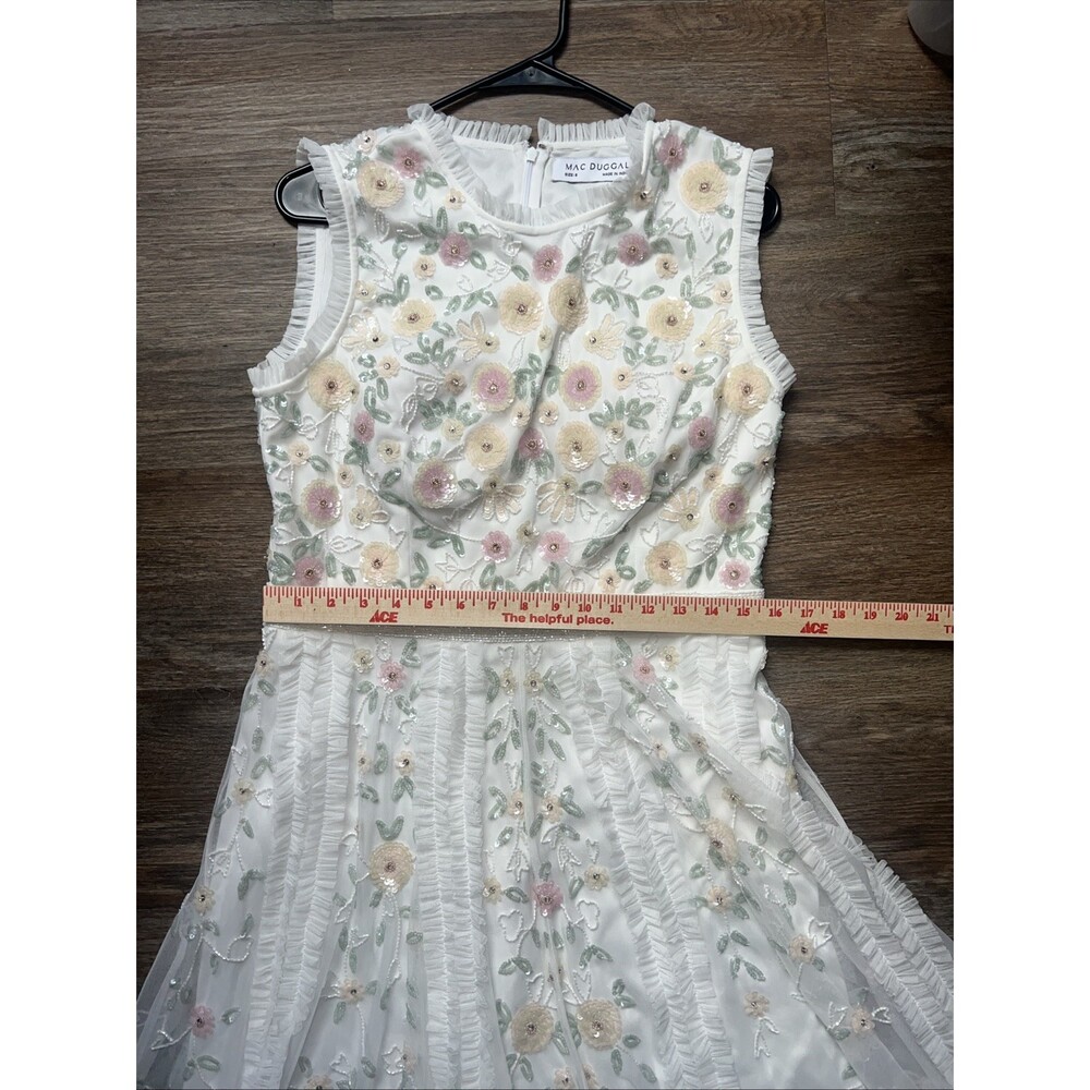 NWT Mac Duggal 9137 Ivory Floral Embellished High Neck Sz 8 - Picture 8 of 16